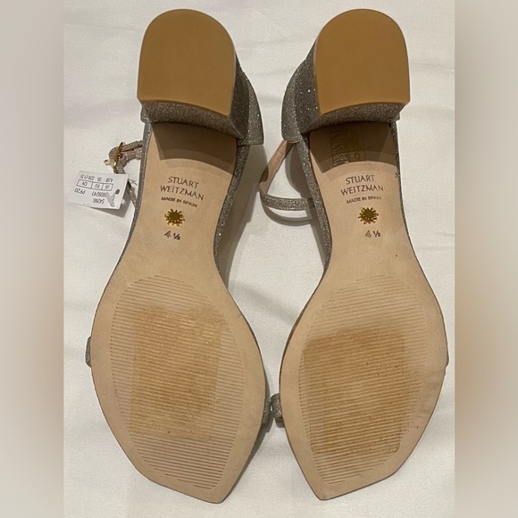 Stuart Weitzman - Embellished Glitter Block-Heel Sandals Women Size 4.5 - Picture 5 of 7